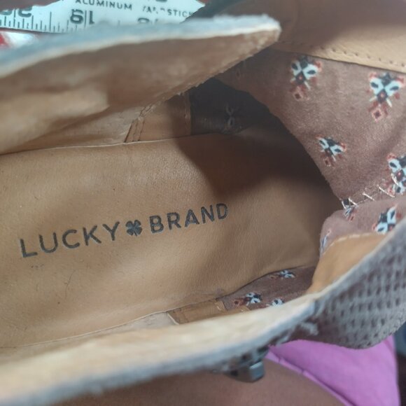 Lucky Brand Suede Booties Double Zipper Gray Women US 7 - Picture 8 of 9
